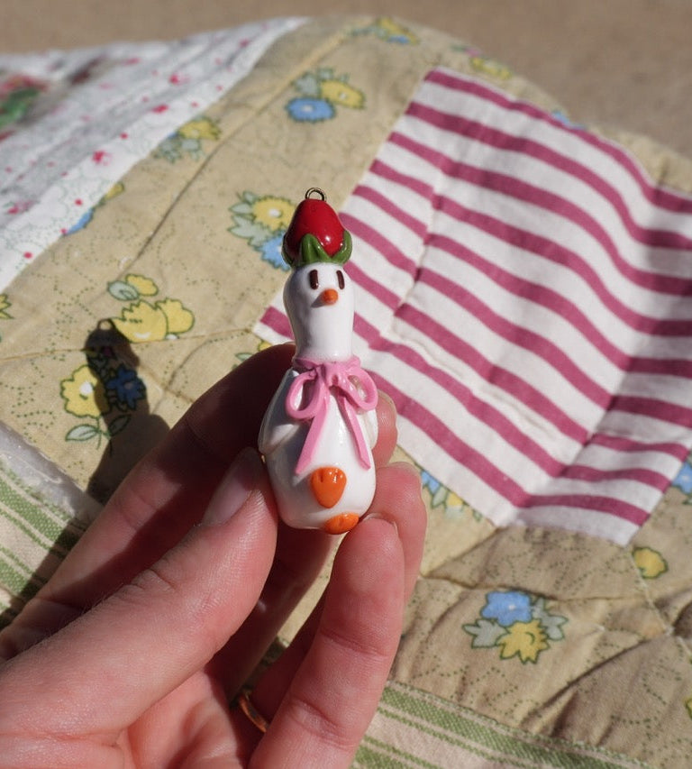 TAILLESS Strawberry Goose on the Loose Charm - Goose Girl Charm