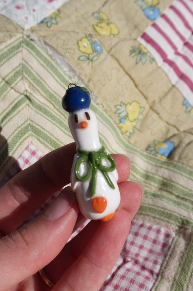 Blueberry Goose on the Loose Charm - Goose Girl Charm