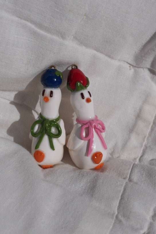 TAILLESS Strawberry Goose on the Loose Charm - Goose Girl Charm