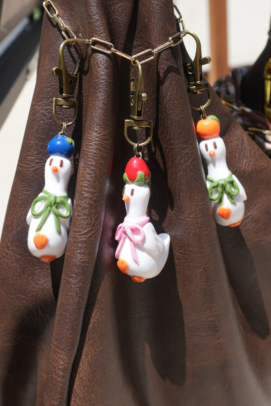 Orange Goose on the Loose Charm - Goose Girl Charm