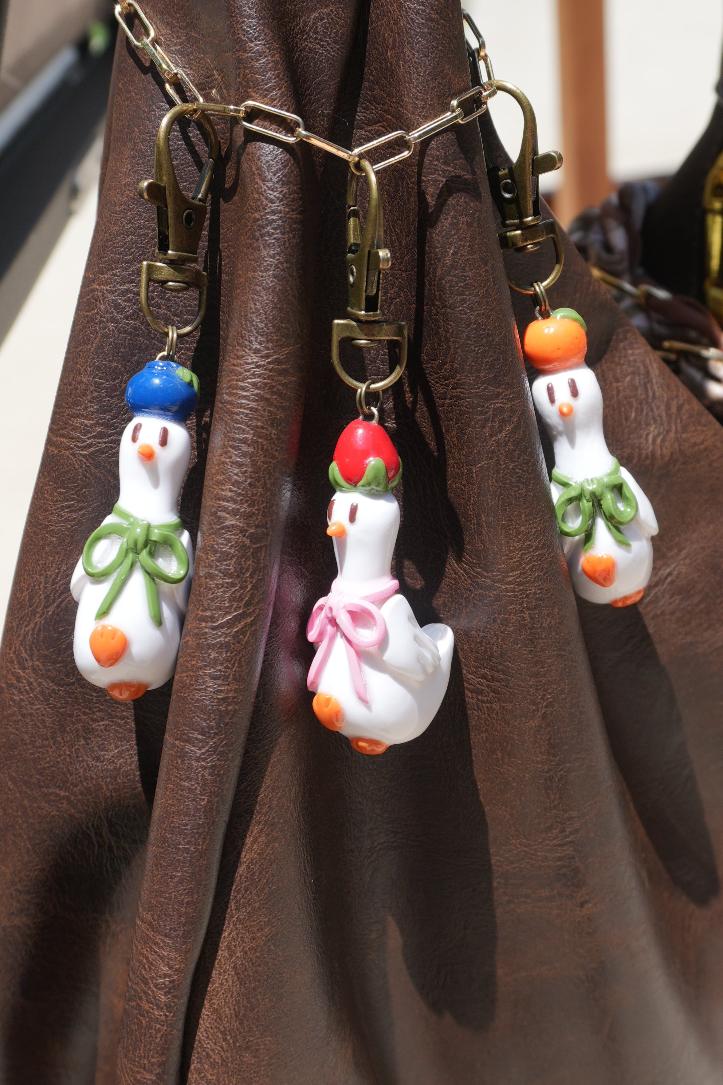 Orange Goose on the Loose Charm - Goose Girl Charm
