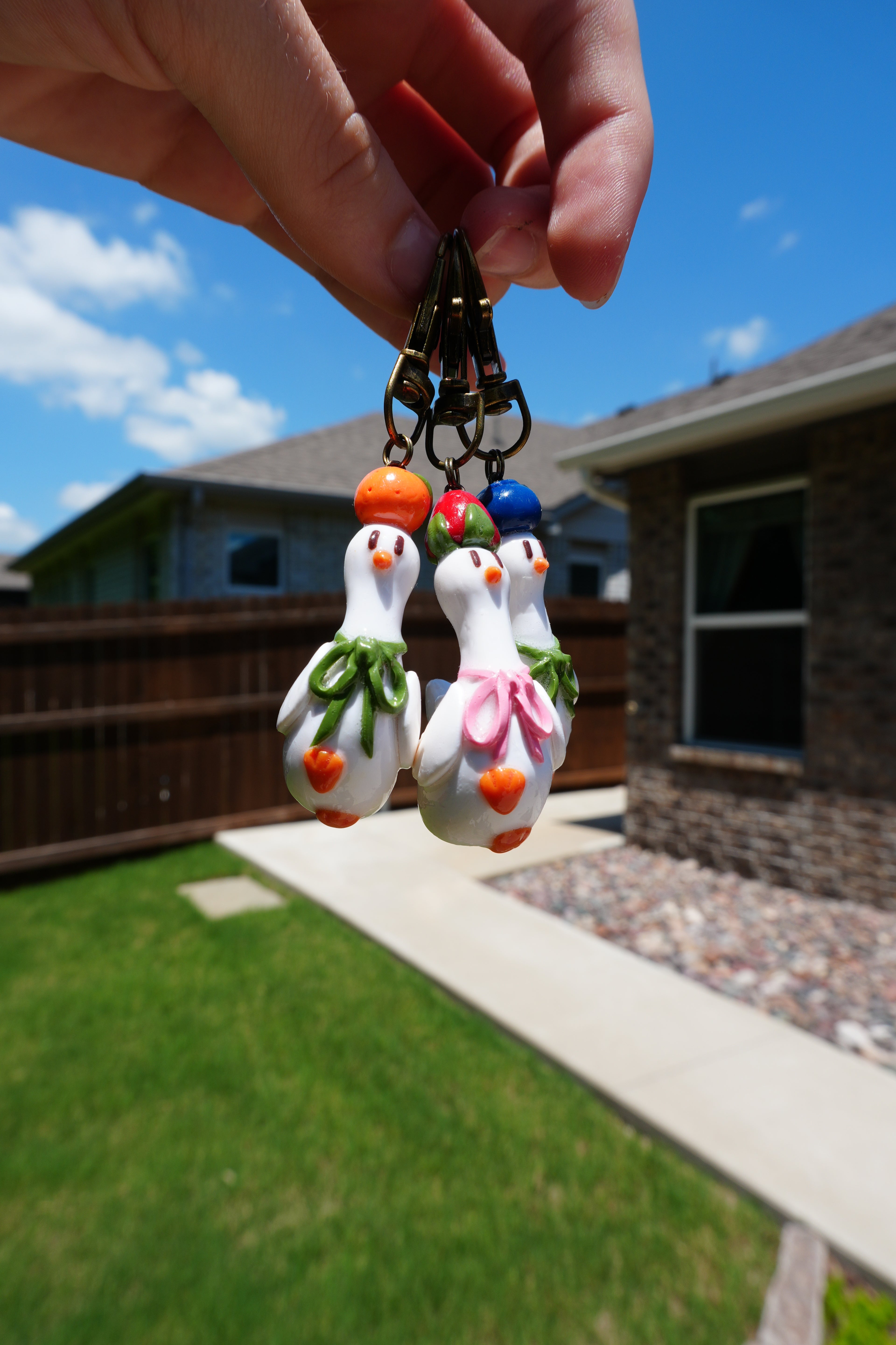 Orange Goose on the Loose Charm - Goose Girl Charm