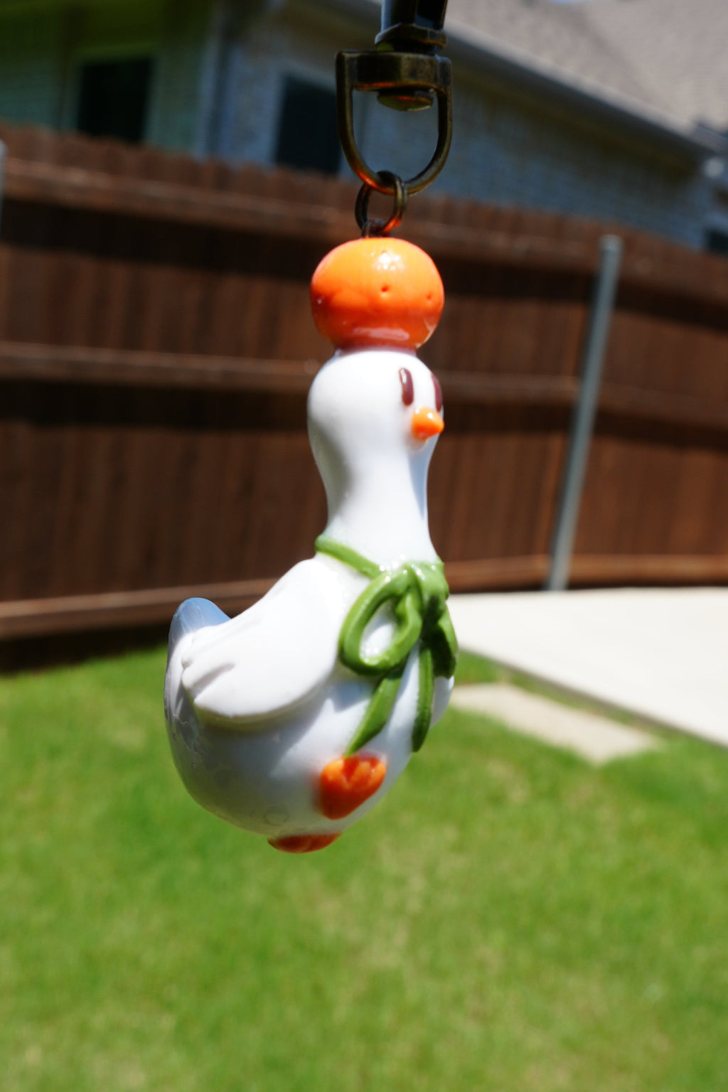 Orange Goose on the Loose Charm - Goose Girl Charm
