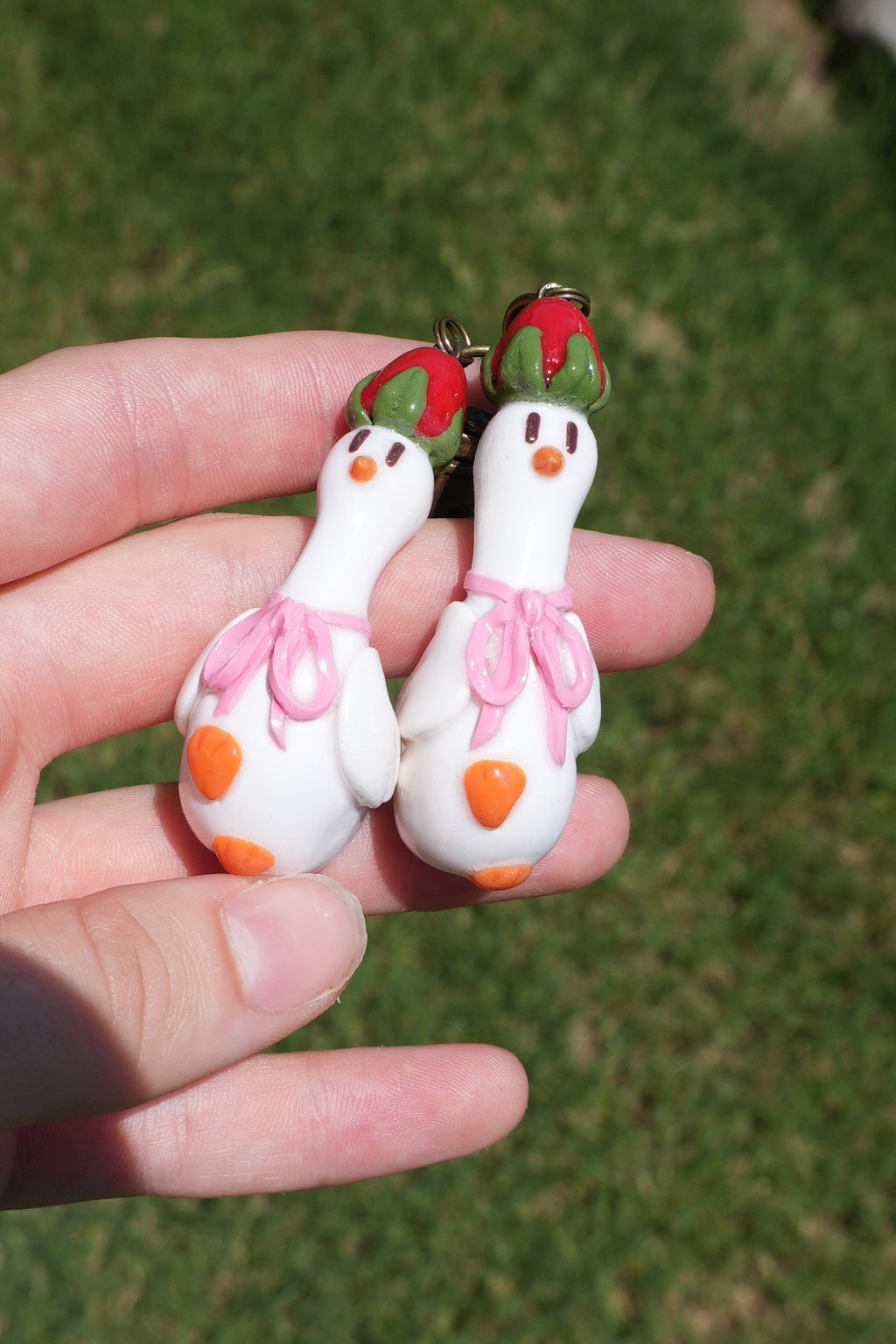 TAILLESS Strawberry Goose on the Loose Charm - Goose Girl Charm
